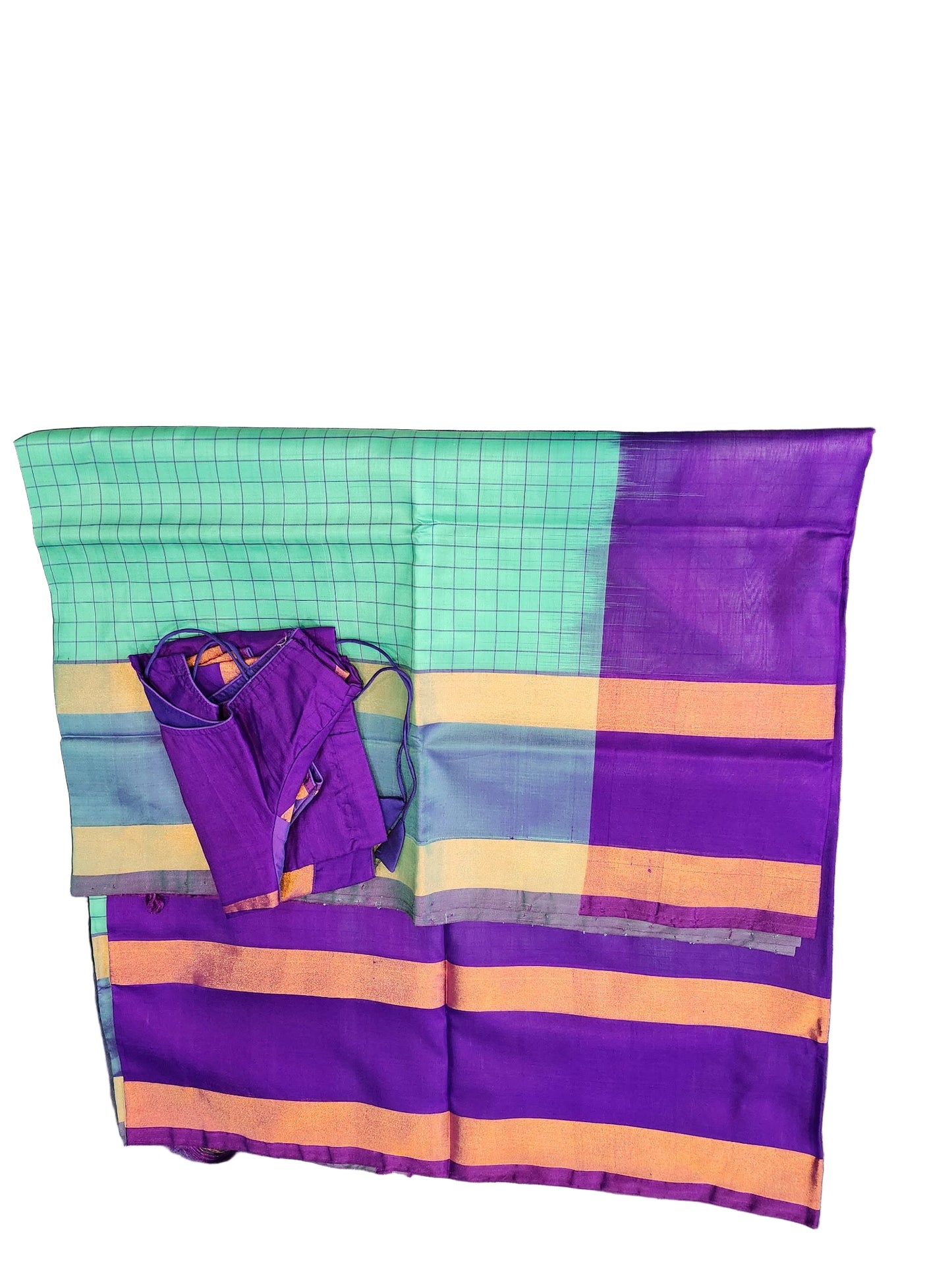 Handloom uppada pattu tissue saree with stiched blouse