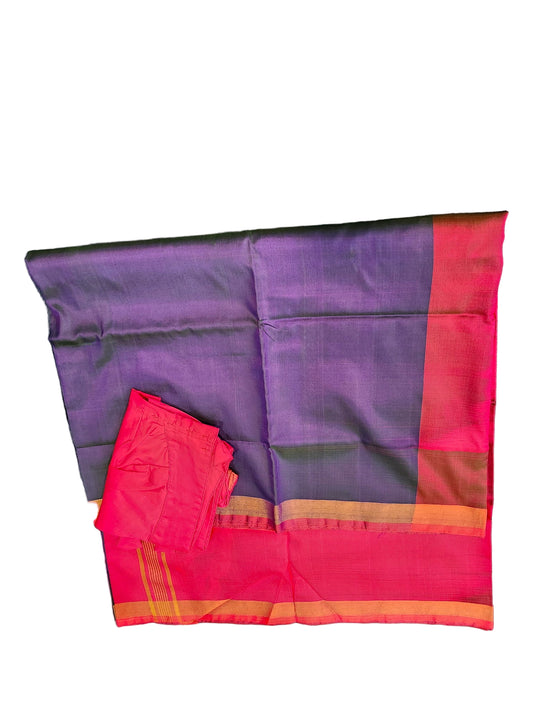 Handloom uppada pattu tissue saree with stiched blouse