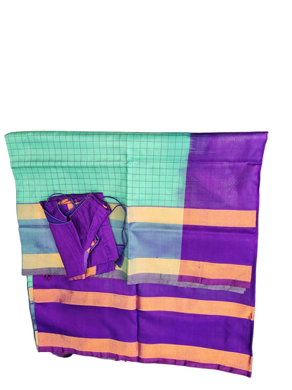 Handloom uppada pattu tissue saree with stiched blouse