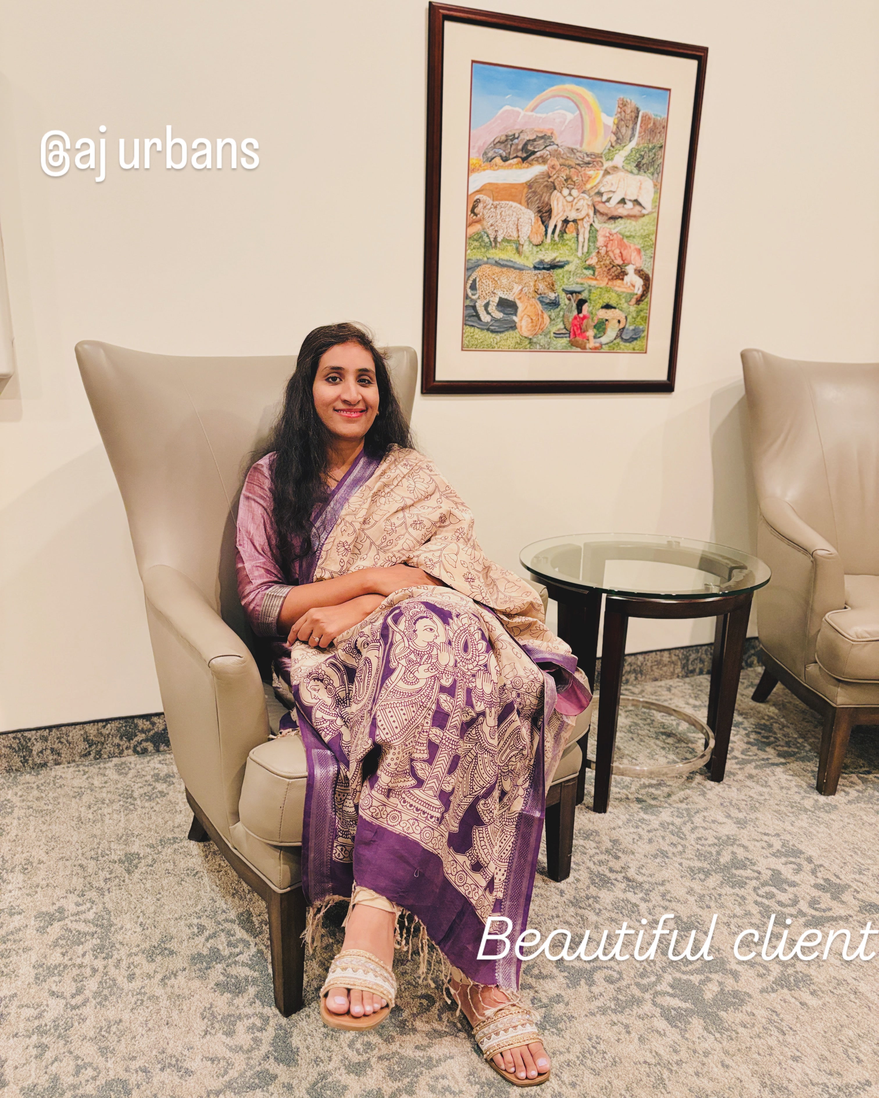 Check this Beautiful client 3 piece venkatagiri hand loom dress