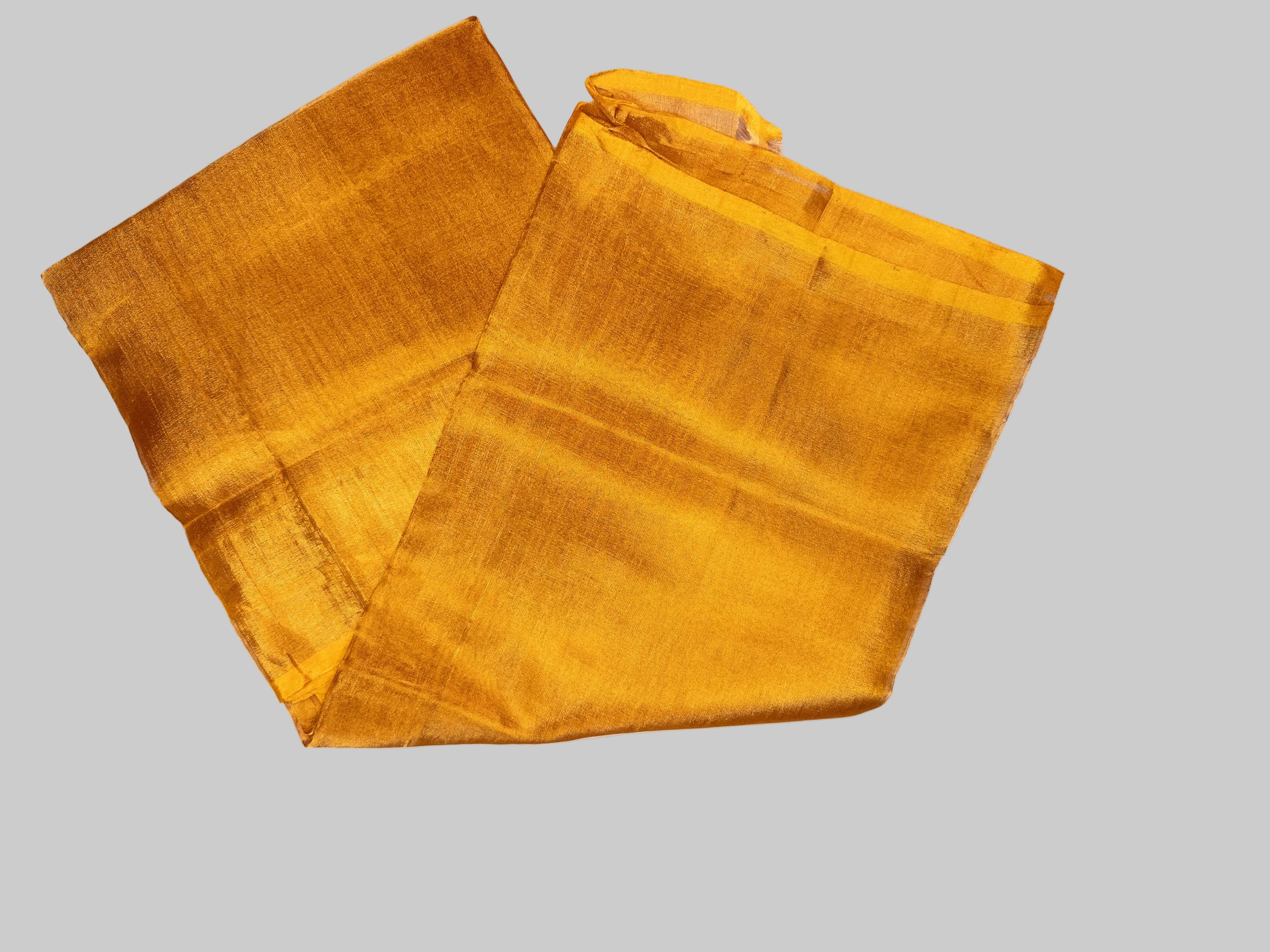 Gold Handloom Uppada Pattu Tissue Saree - Premium Silk