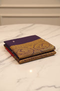 Kanchi Cotton Saree - Deep Purple with Antique Gold Zari Border