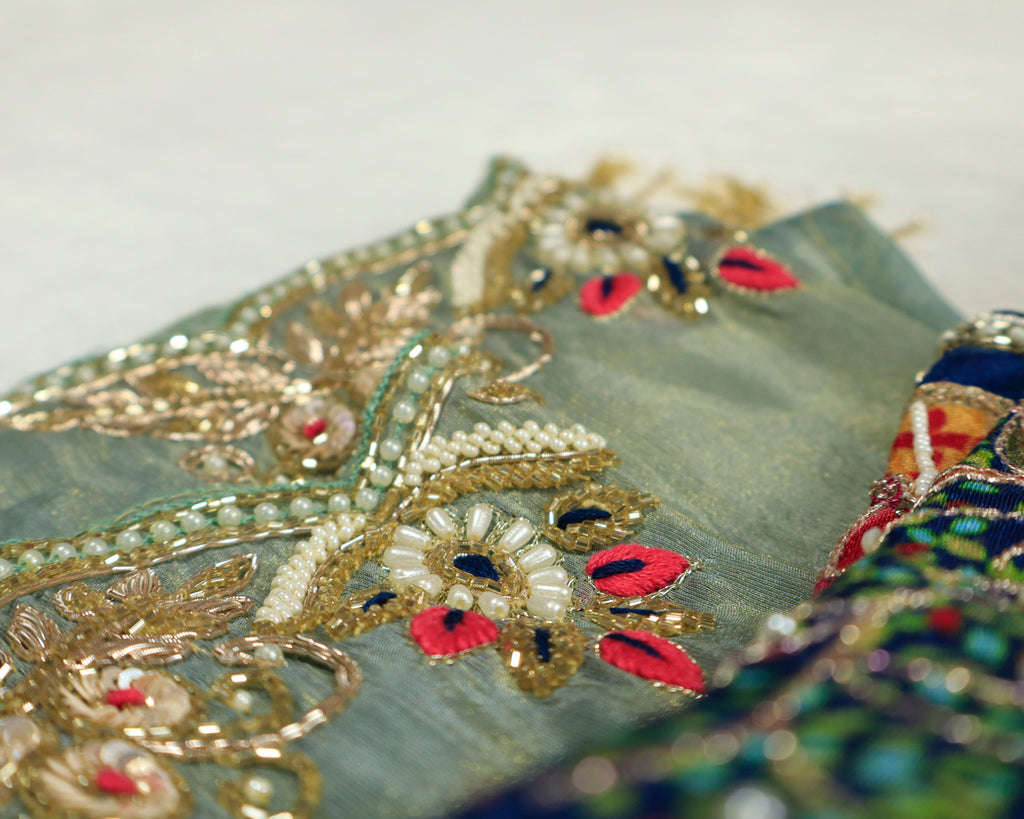 Bridal Handmade Designer Saree with Ready-to-Wear Designer Blouse - Exquisite Maggam Work