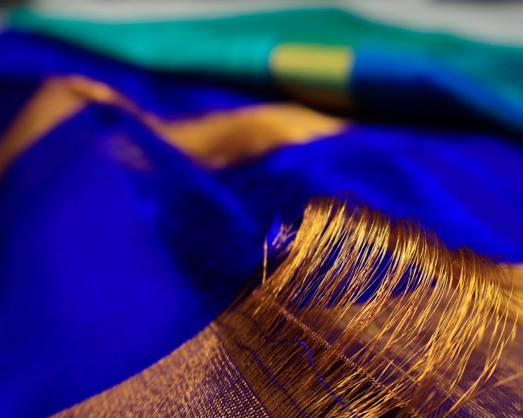 Handloom Uppada Pattu Checks Saree with Ready-to-Wear Stitched Blouse