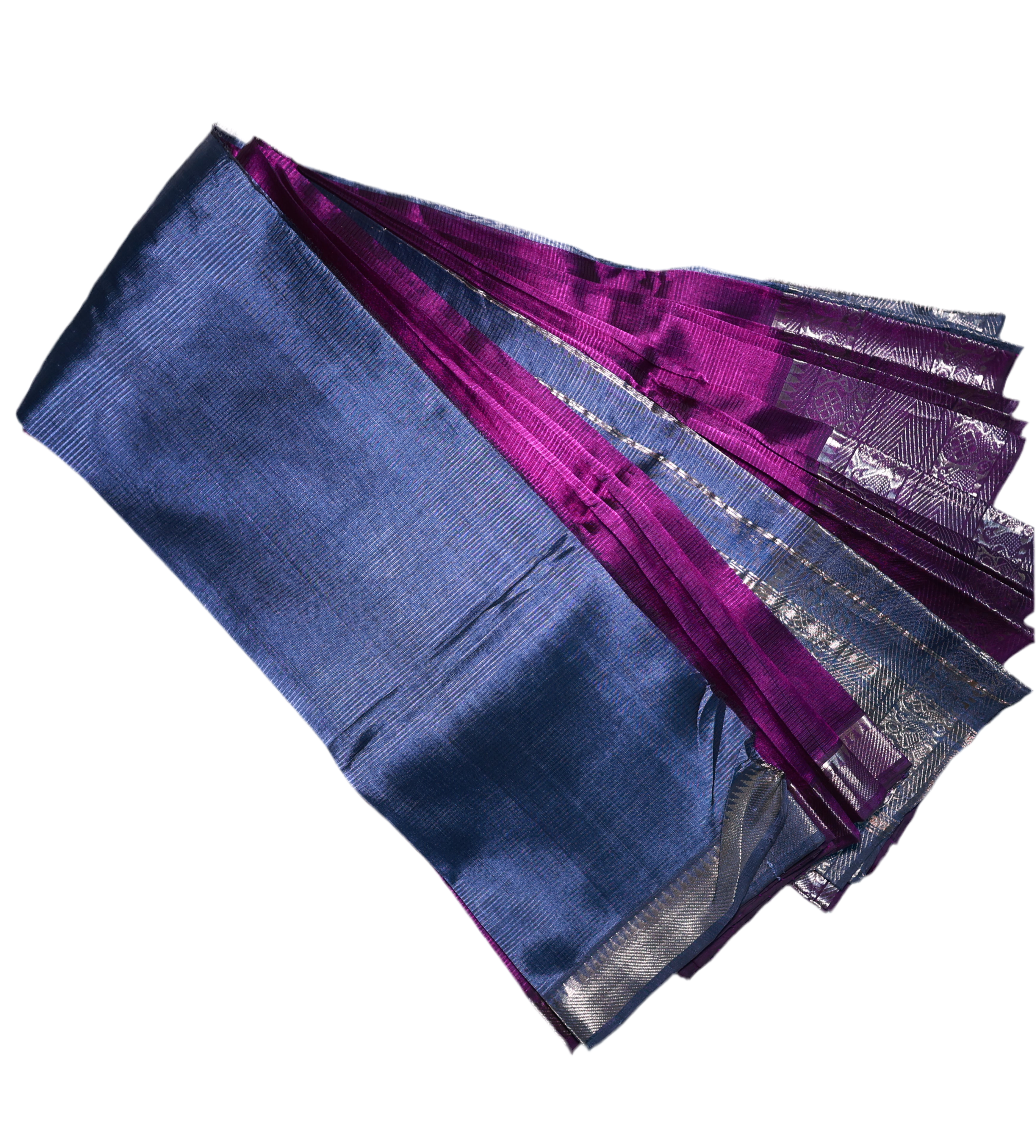 Purple and gray combination of Handloom Mangalagiri saree