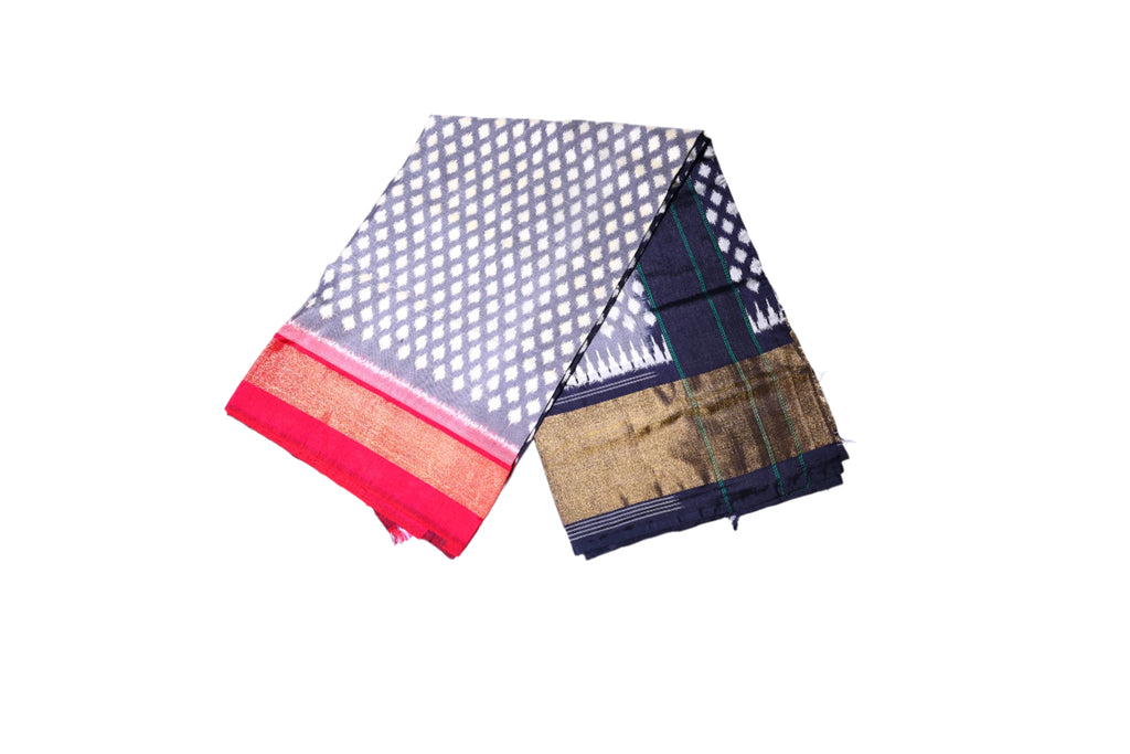 Handloom Pochampally Ikkat Pattu Saree - Premium Silk with Running Blouse