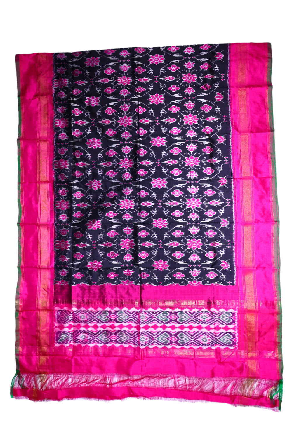 Handloom Pochampally Ikkat Pattu Dupatta - Premium Silk