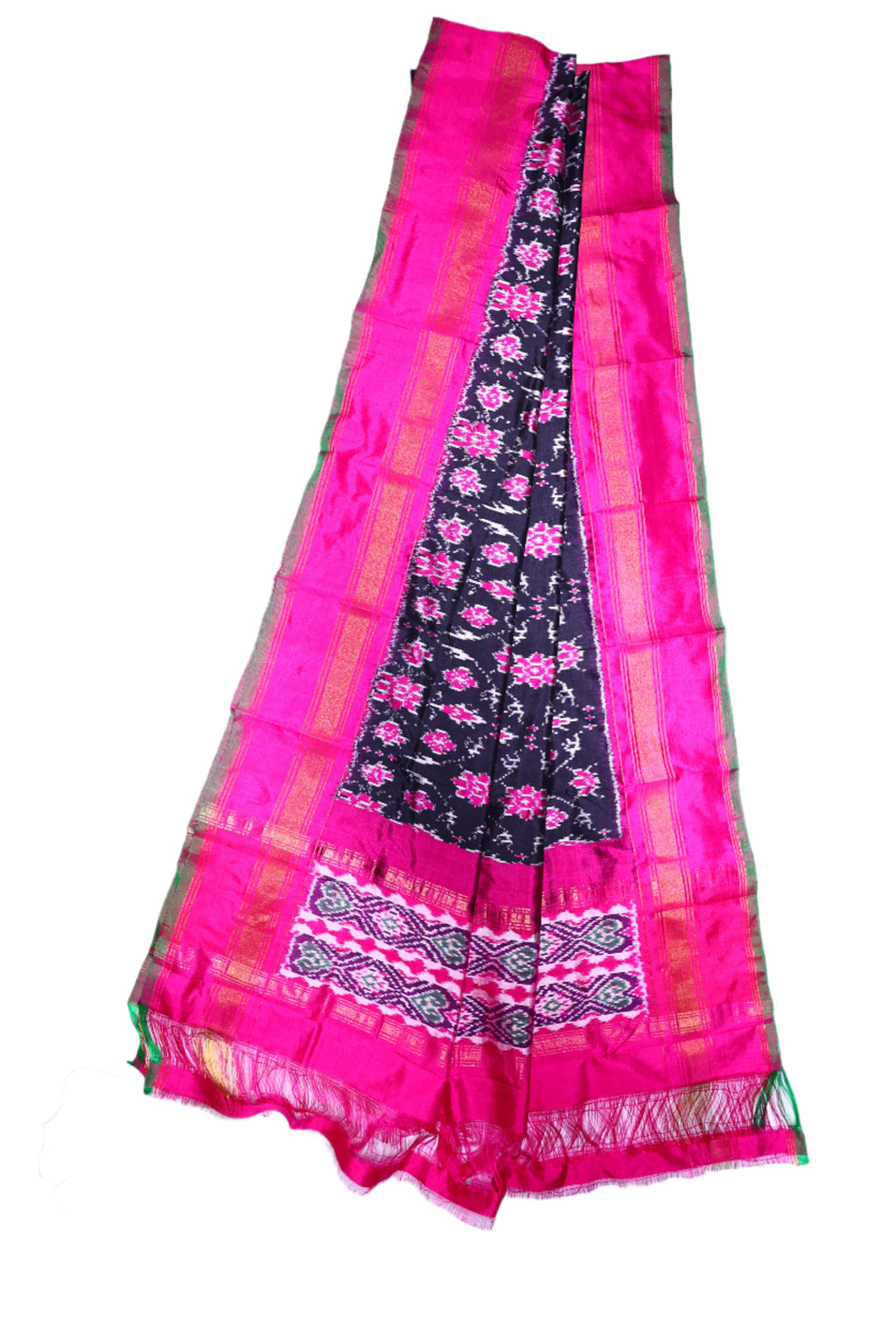 Handloom Pochampally Ikkat Pattu Dupatta - Premium Silk