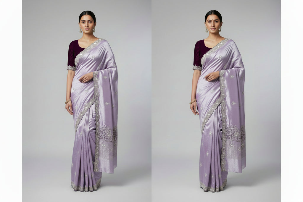 Heavy Maggam Work Bridal Designer Saree - Luxury Party Wear Silk Saree