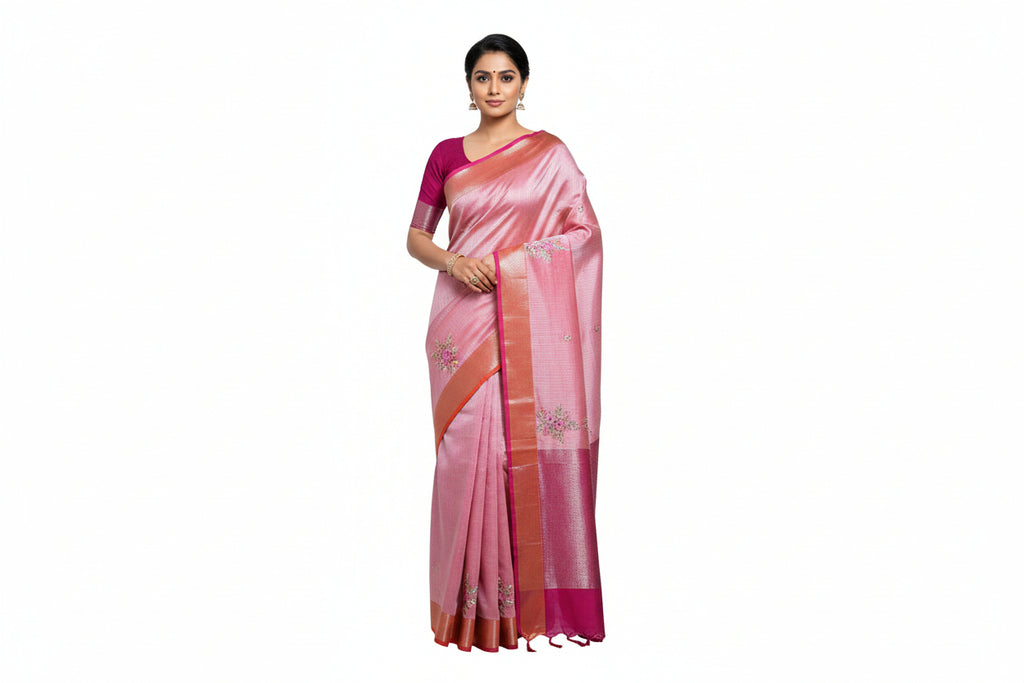 Kolkata Designer Kota Tissue Saree - Premium Party Wear Silk Saree