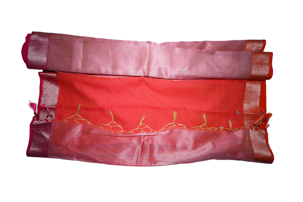 Kolkata Designer Kota Tissue Saree - Premium Party Wear Silk Saree