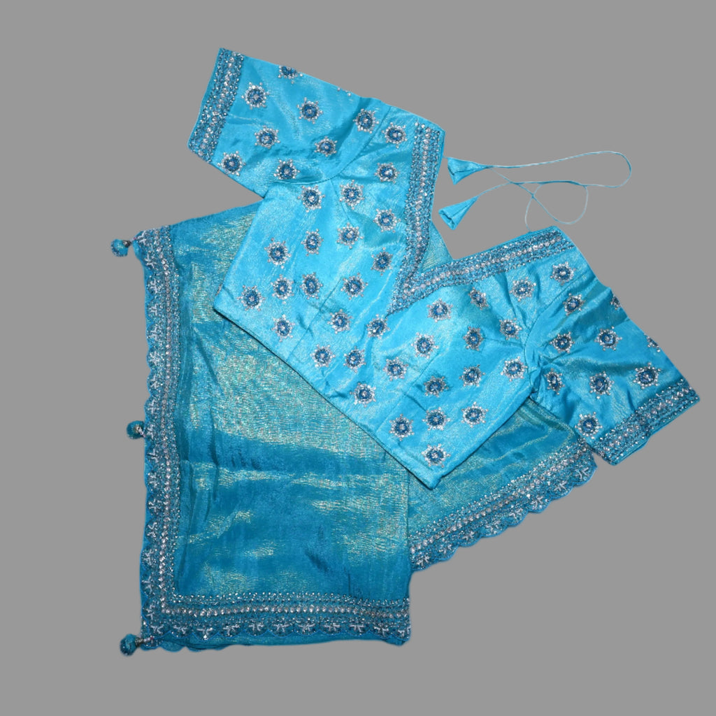 Kolkata Designer Saree with Intricate Hand Work - Premium Party Wear Silk Saree