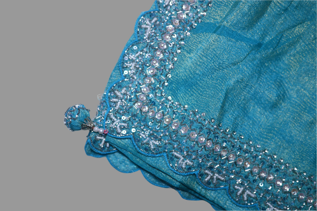 Kolkata Designer Saree with Intricate Hand Work - Premium Party Wear Silk Saree