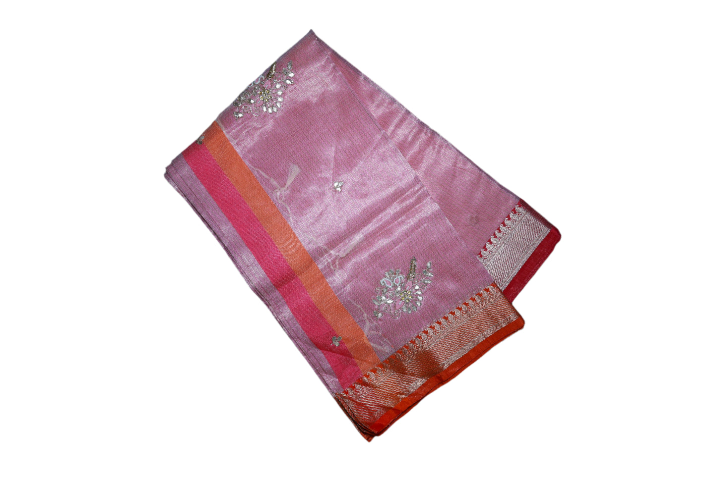 Kota tissue pattu saree with maggam work