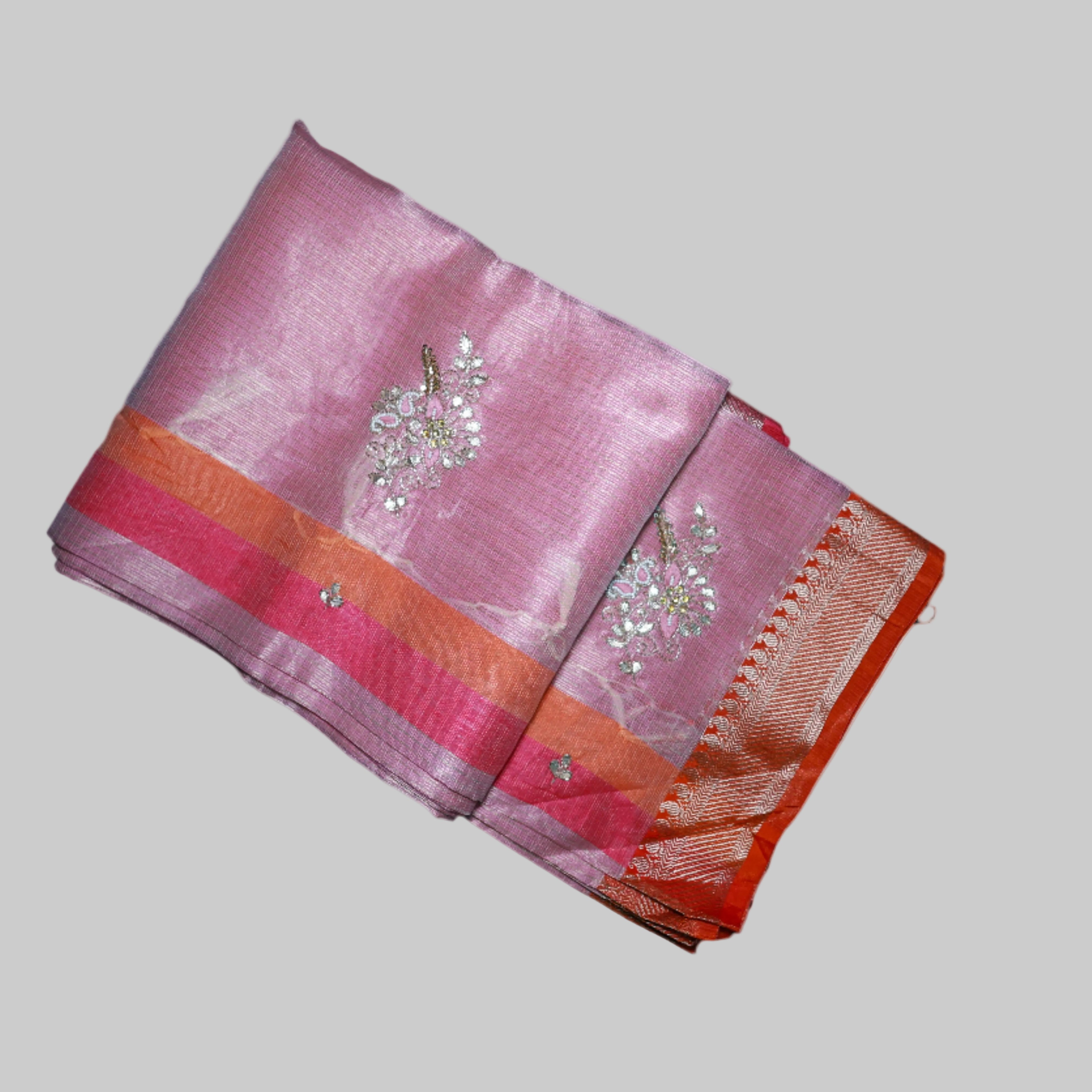 Kota Tissue Pattu Saree with Handmade Maggam Work - Designer Party Wear Silk Saree