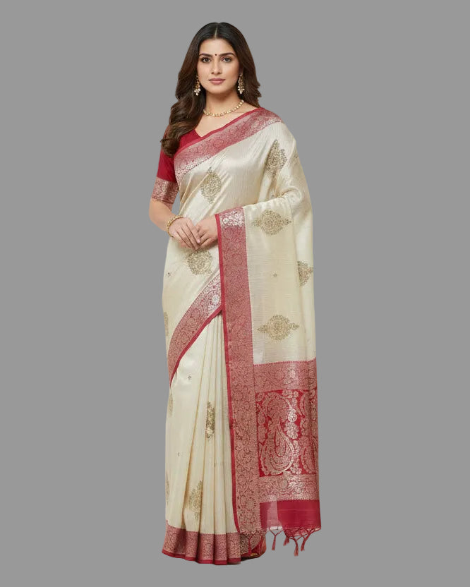 Simple Kolkata Designer Kota Party Wear Saree with Maggam Work