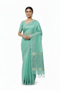 Soft Sea Green Kota Saree with Lace Work - Lightweight & Comfortable