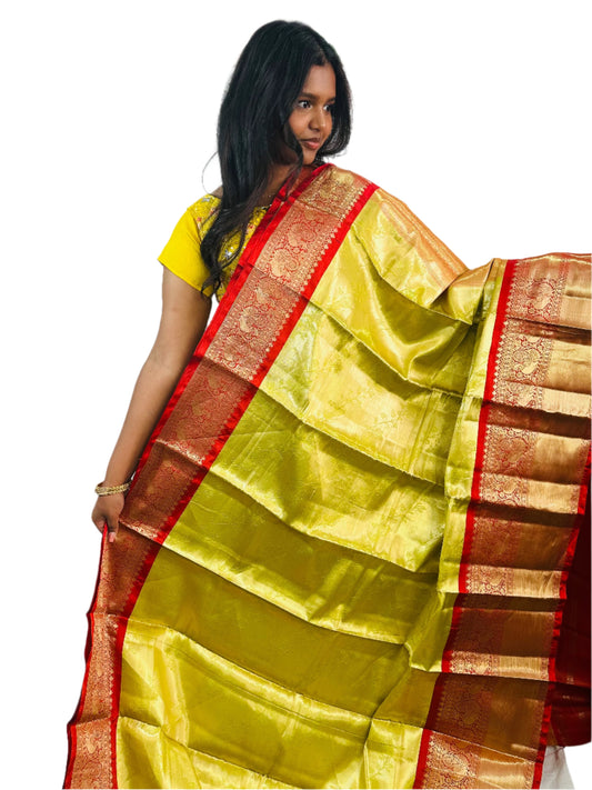 Beautiful fancy Pattu saree with kanchi pattu border