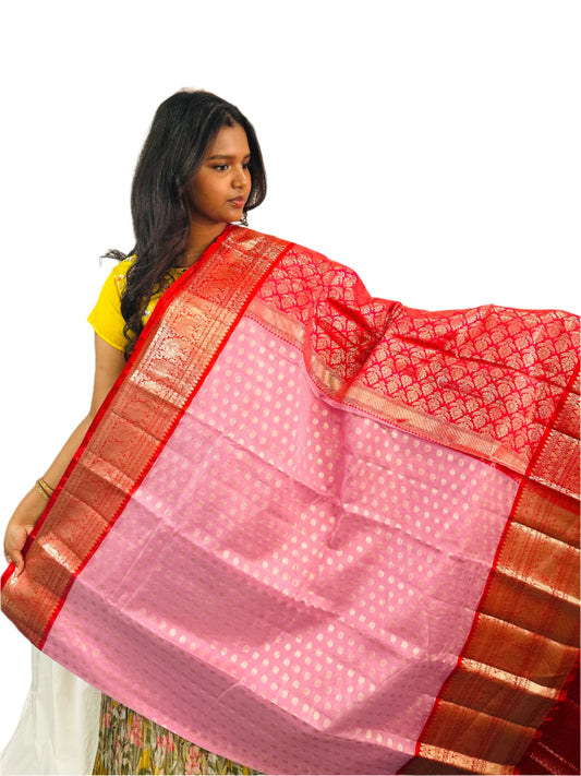 Beautiful fancy Pattu saree with kanchi pattu border