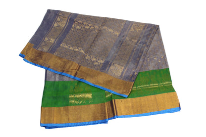 Handloom uppada pattu tissue saree with ready to wear blouse.