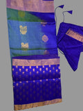 Handloom uppada pattu tissue saree with stiched blouse