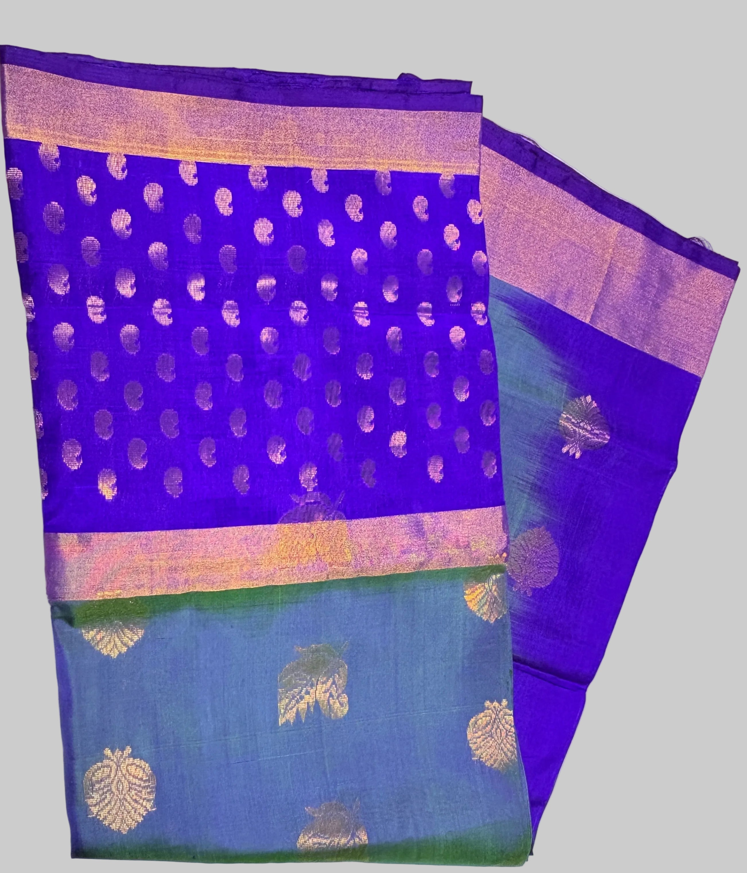 Handloom uppada pattu tissue saree with stiched blouse