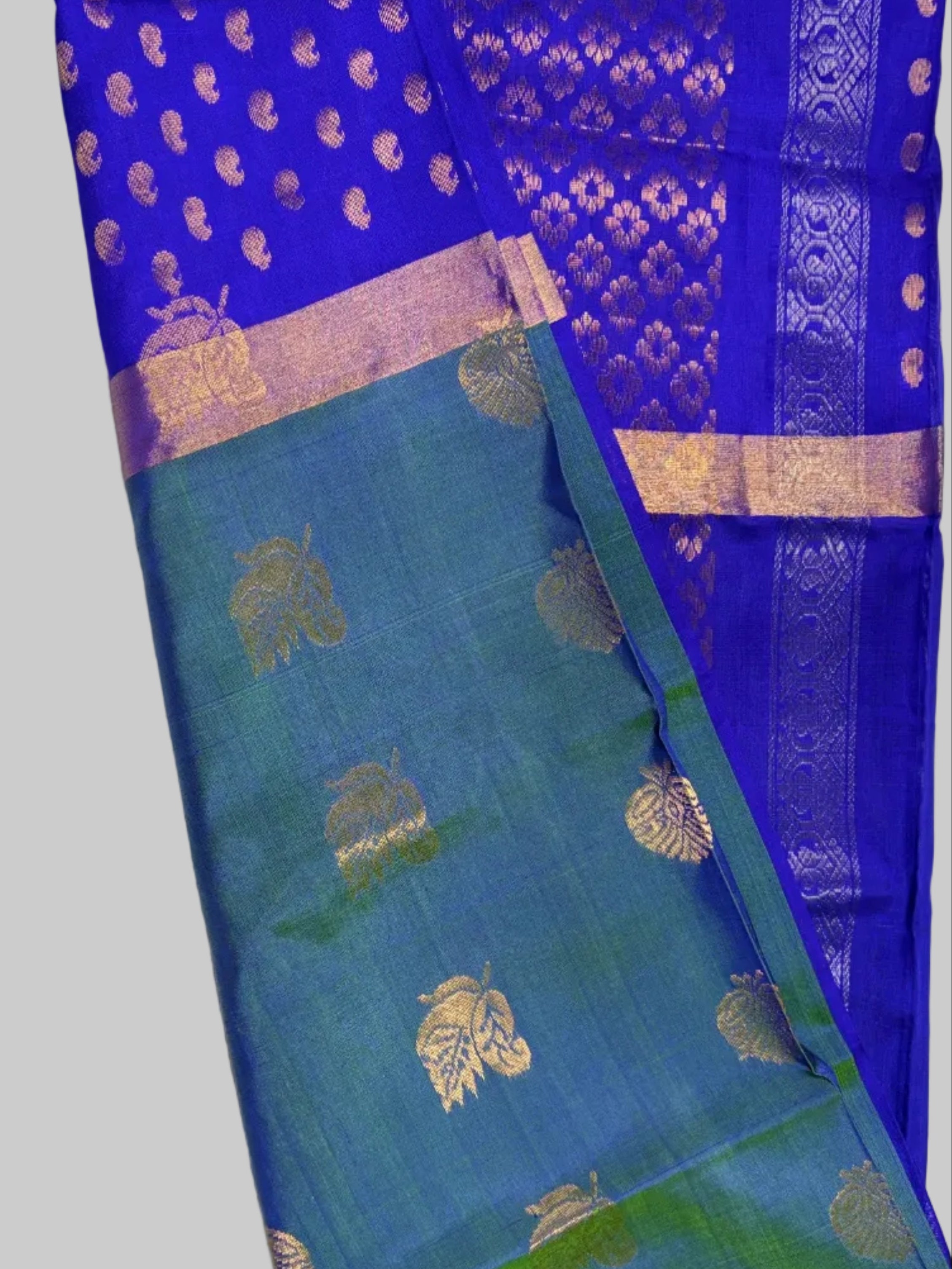 Handloom uppada pattu tissue saree with stiched blouse