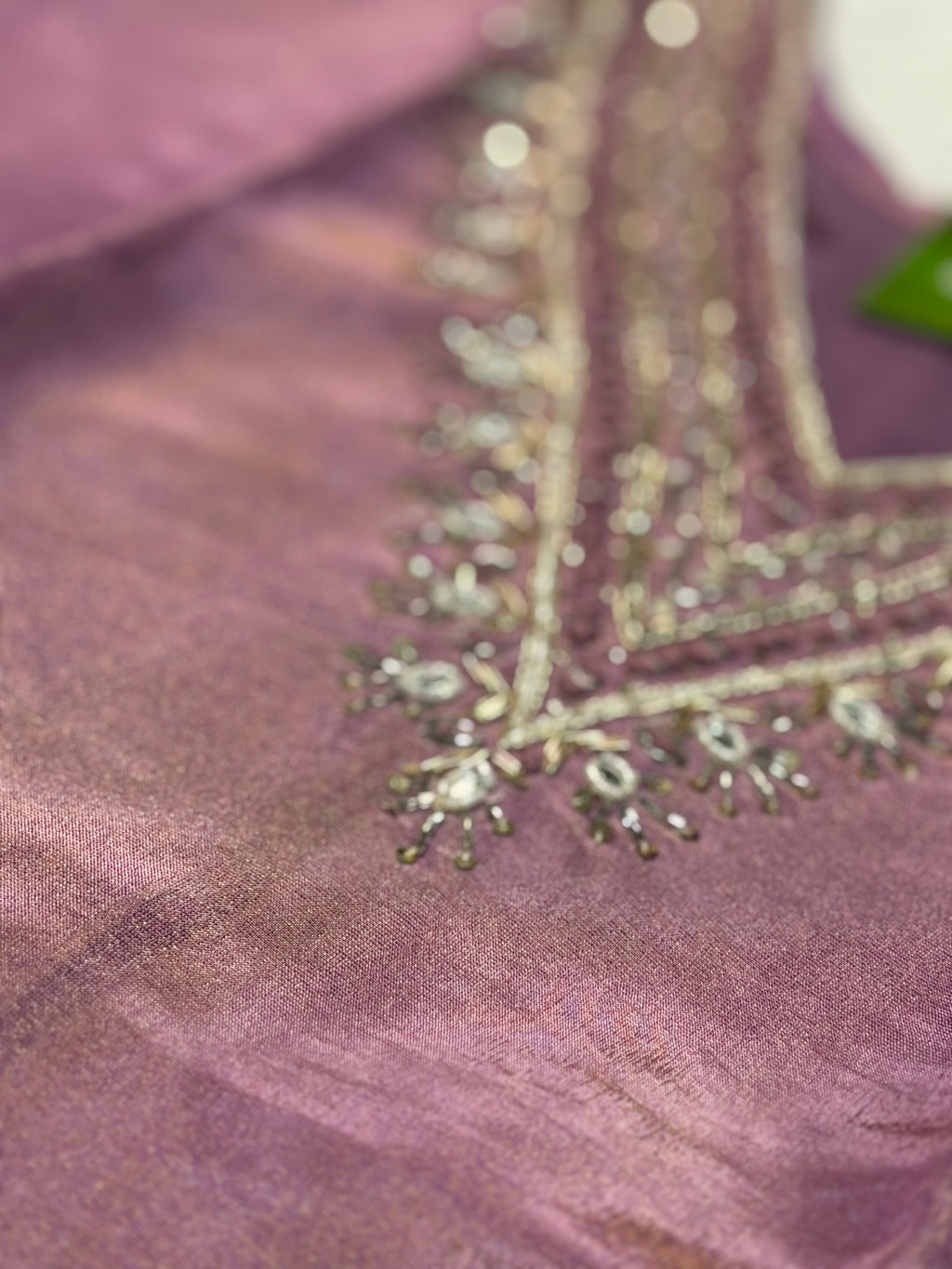 Purple color 3 piece straight Dress with scallop border Work | Festive Collection