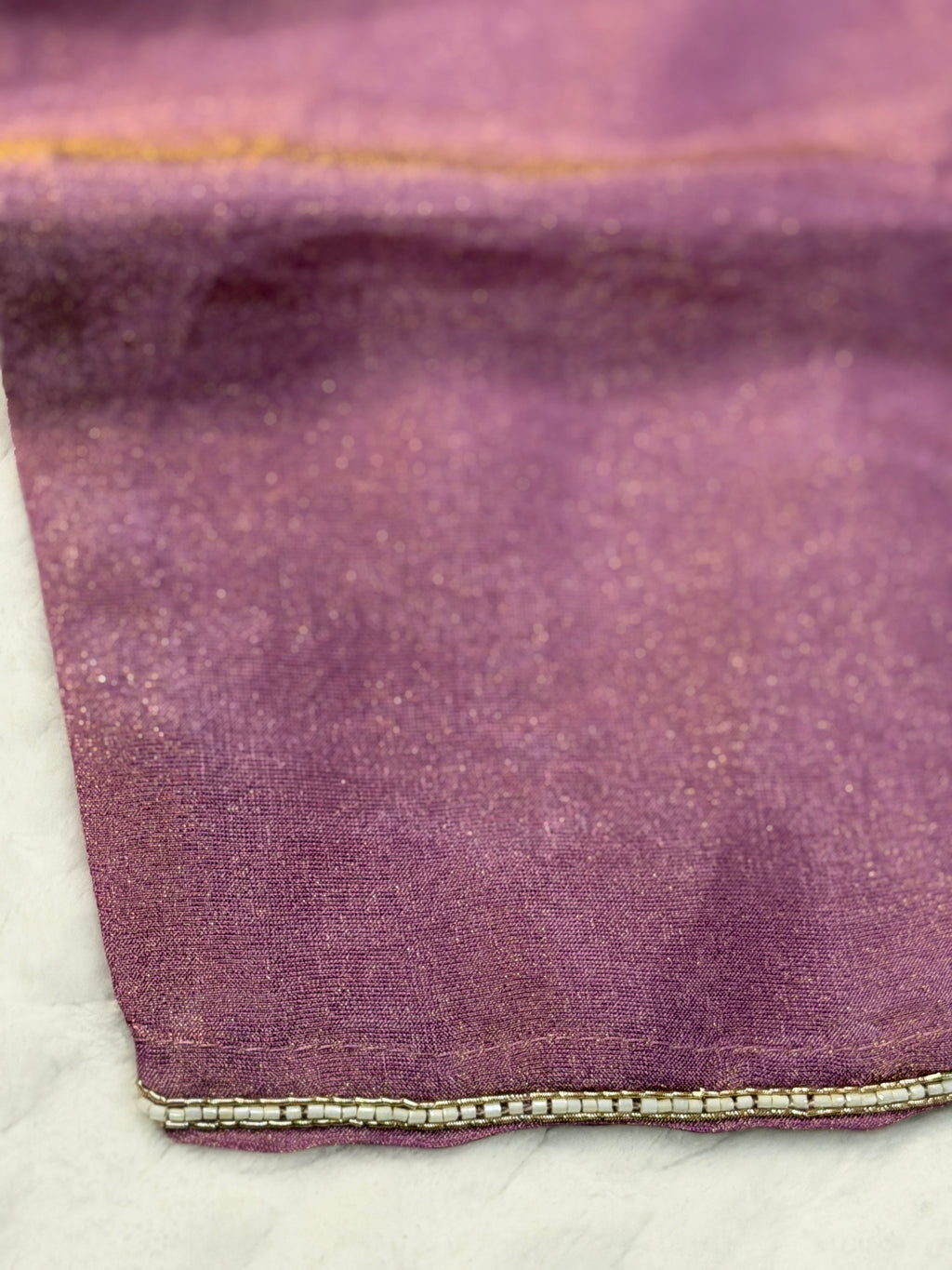 Purple color 3 piece straight Dress with scallop border Work | Festive Collection