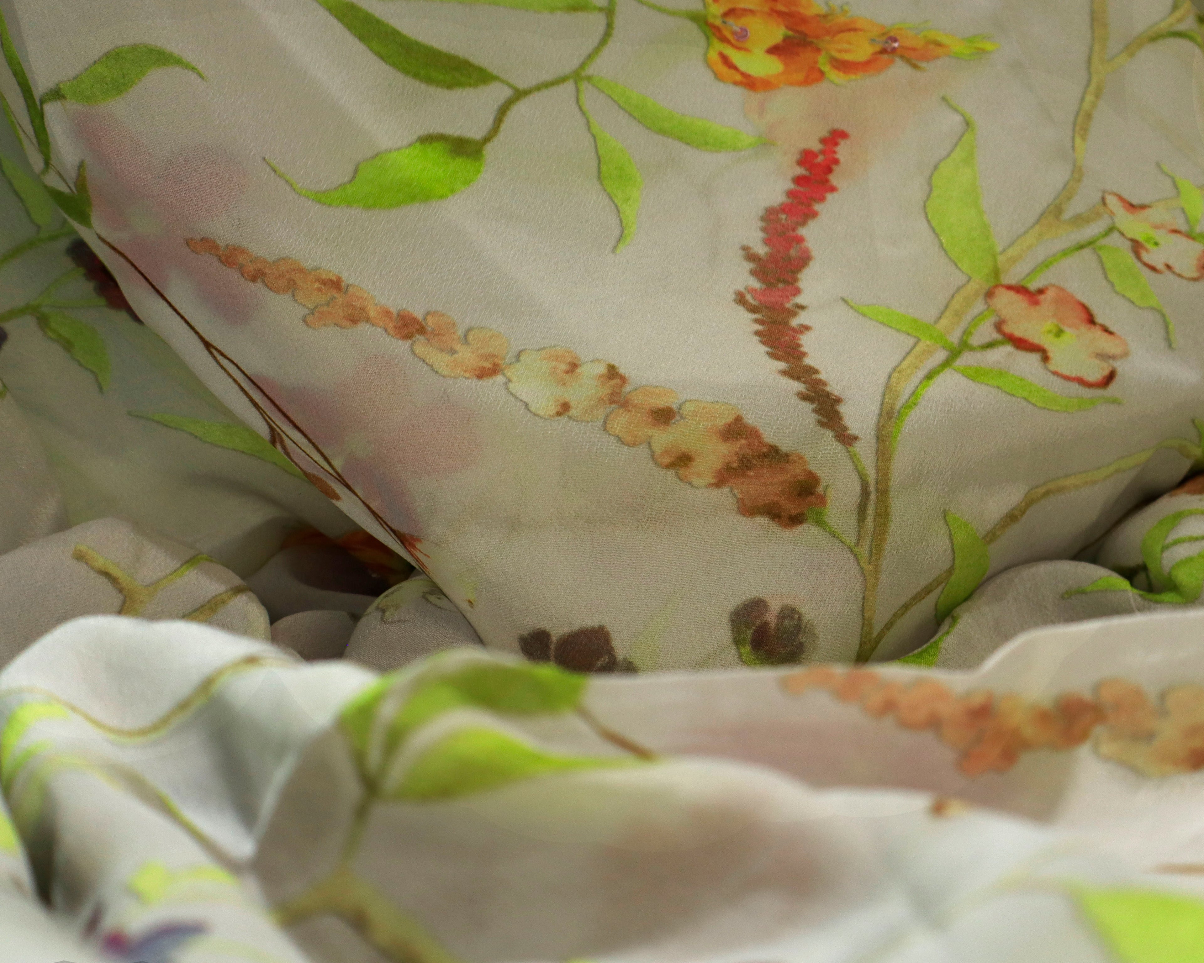 Chinon Silk Designer Party Wear Saree - Luxurious & Lightweight