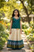 Handloom Pochampally Pattu Pavadai for Girls(4 to 5 year old )