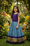 Handloom Pochampally Pattu Pavadai for Girls(4 to 5 year old )