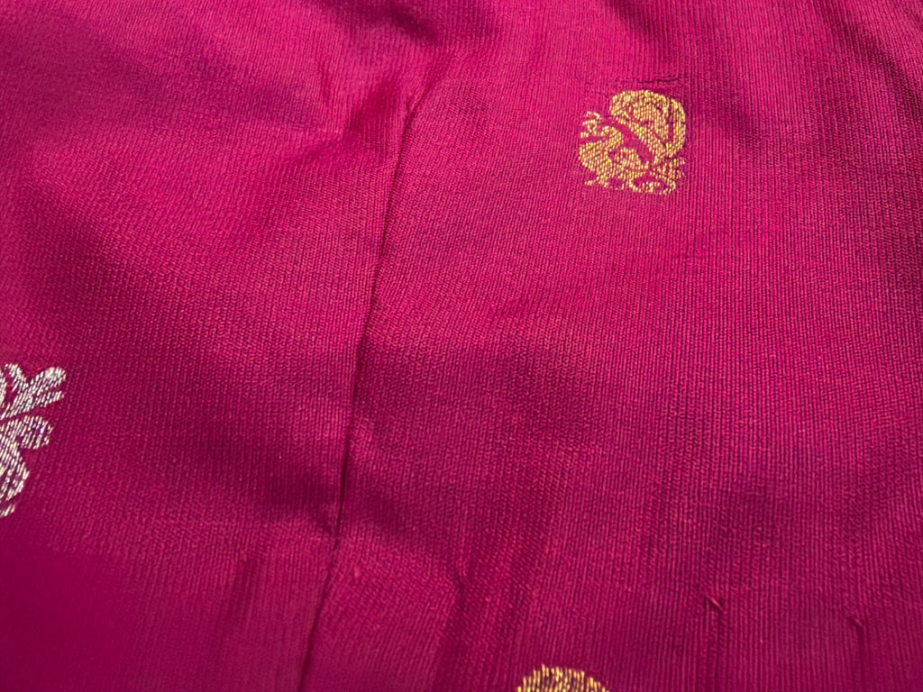 Festive Lavender & Pink Gadwal Pattu Saree with Paithani Border | Ready-to-Wear Blouse Included