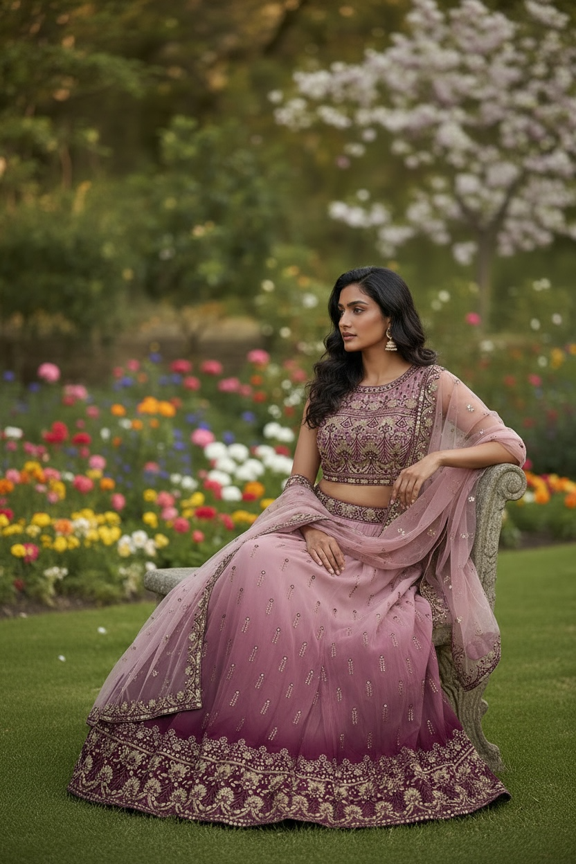 Beautiful Party Wear Lehenga with Ready-to-Wear Blouse & Dupatta - 3 Piece Set