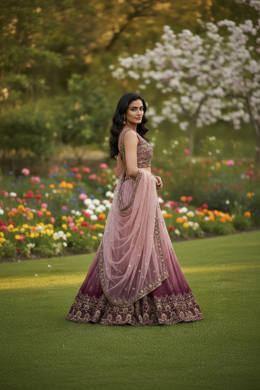 Beautiful Party Wear Lehenga with Ready-to-Wear Blouse & Dupatta - 3 Piece Set