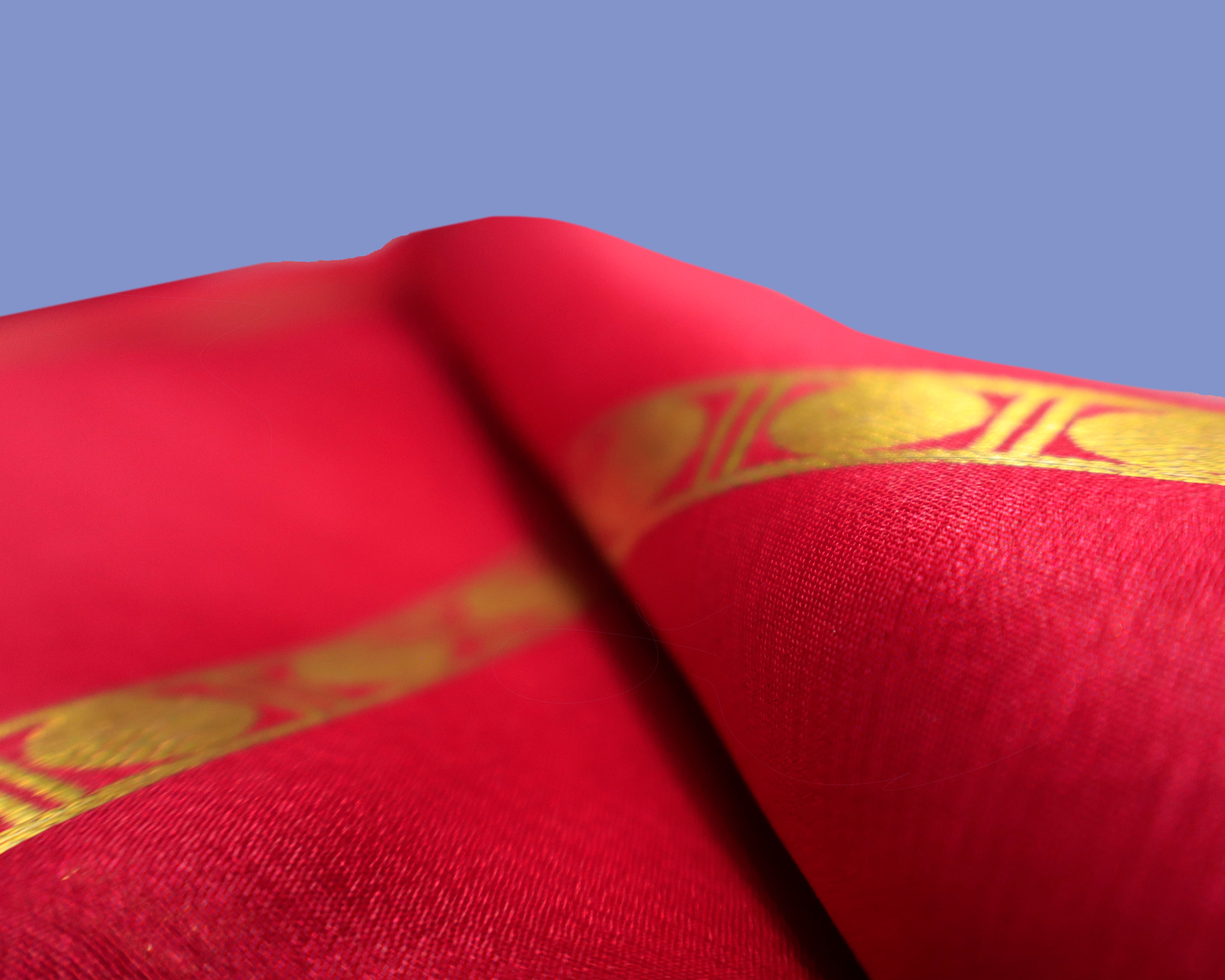 Rani Pink color with vintage small border Mysore Silk saree with Silk Mark Certified