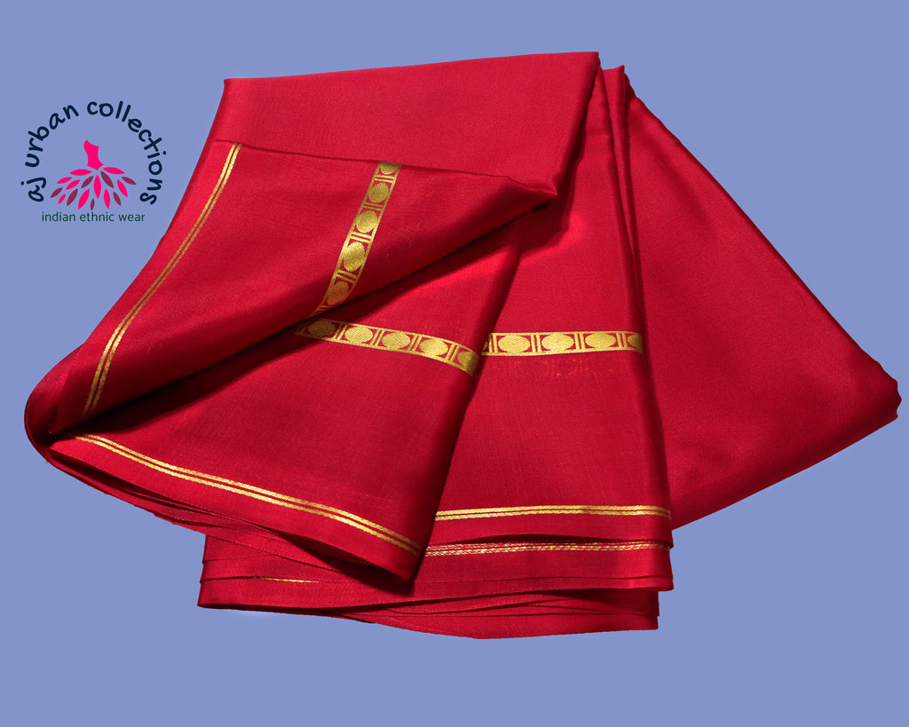 Rani Pink color with vintage small border Mysore Silk saree with Silk Mark Certified